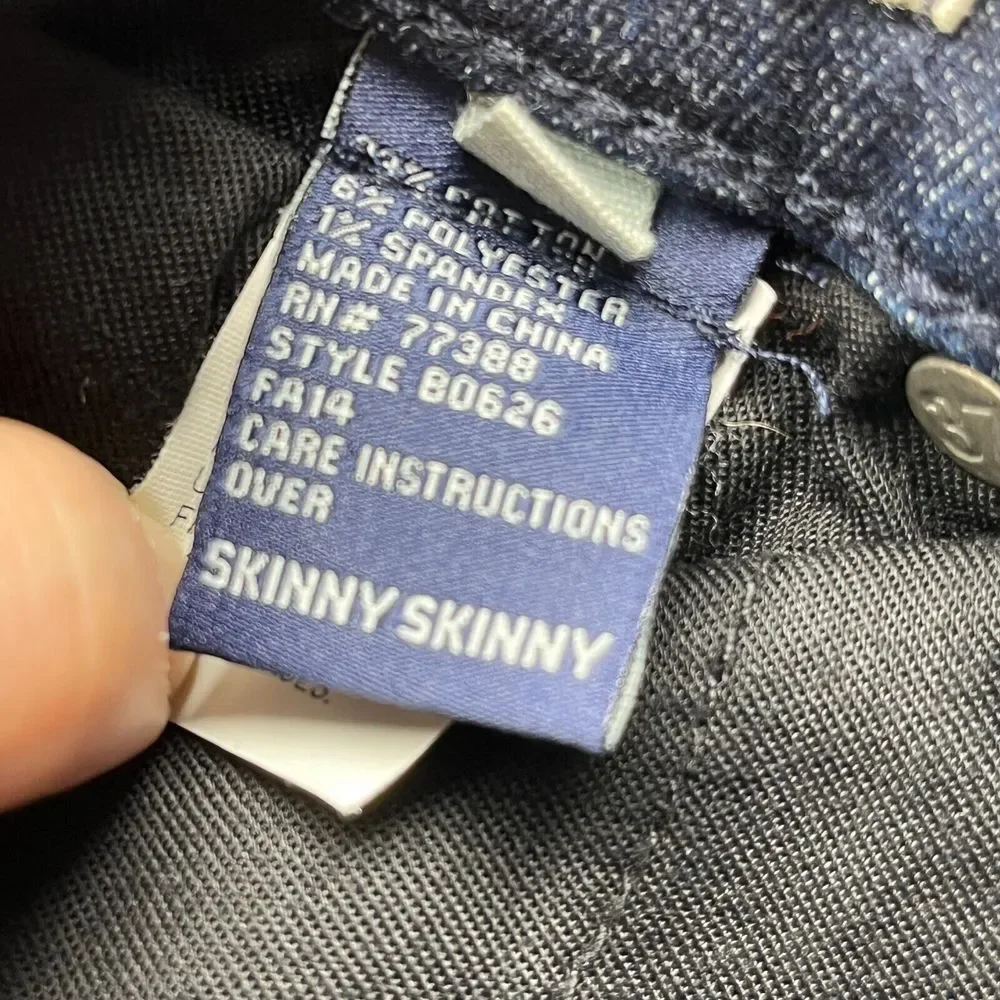 Madewell Jeans Women's 26 Skinny Skinny Dark Blue‎ Stretch Denim Ankle Zip